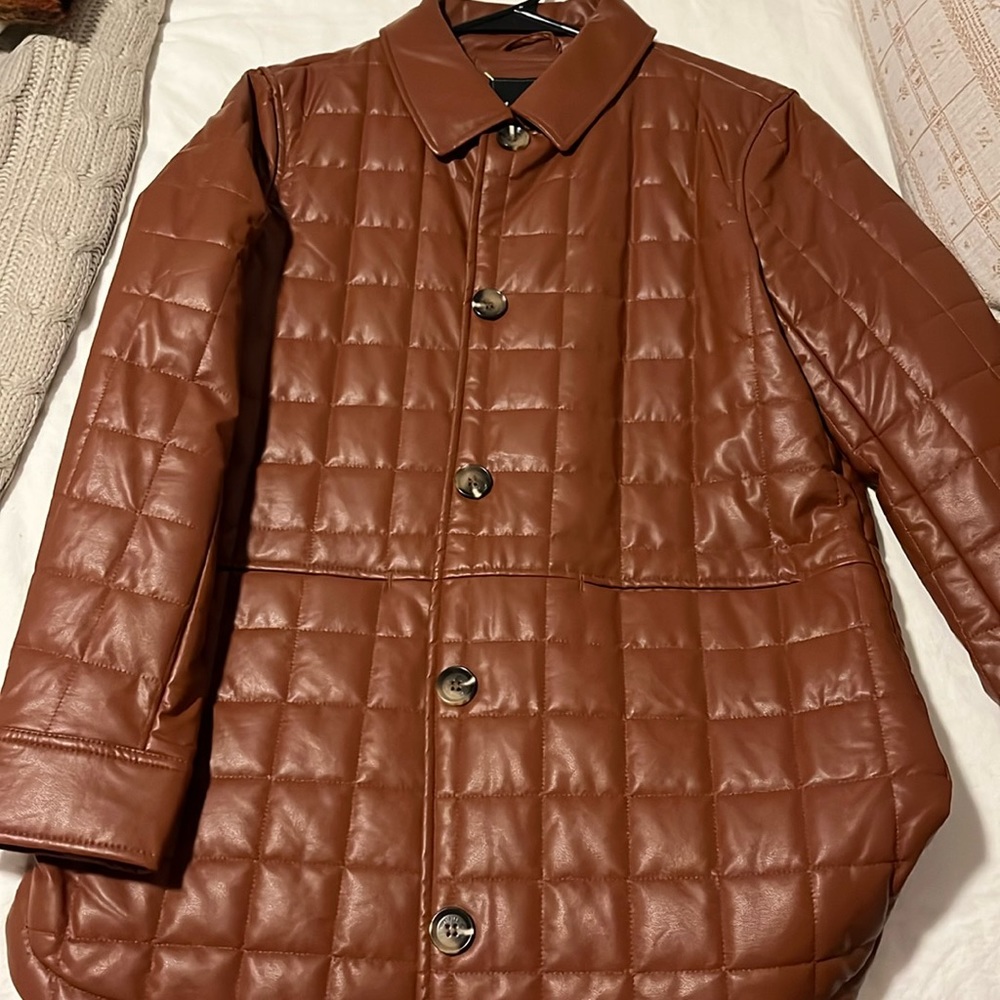 Brown leather jacket